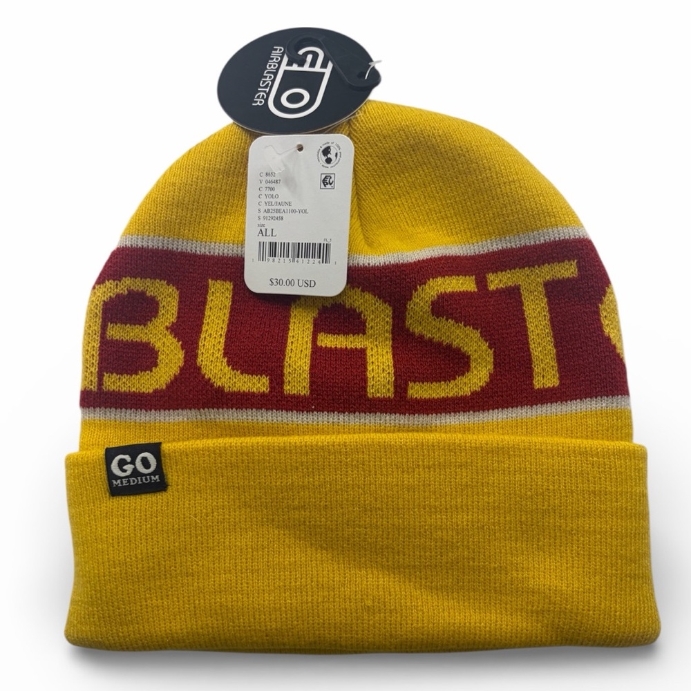 Free people Airblaster Go Medium Beanie in the "Yolo" colorway yellow,red, OS - Picture 5 of 5